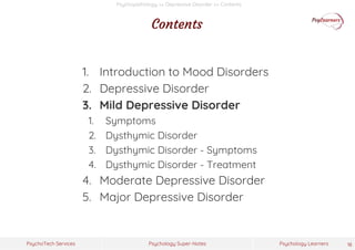 Mood Disorders >> Depressive Disorder | PDF