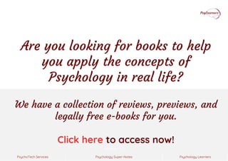 Psychology Super-Notes
PsychoTech Services Psychology Learners
Version 1.0
We have a collection of reviews, previews, and
...