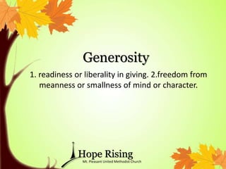 Generosity Without Reservation 11.01.15