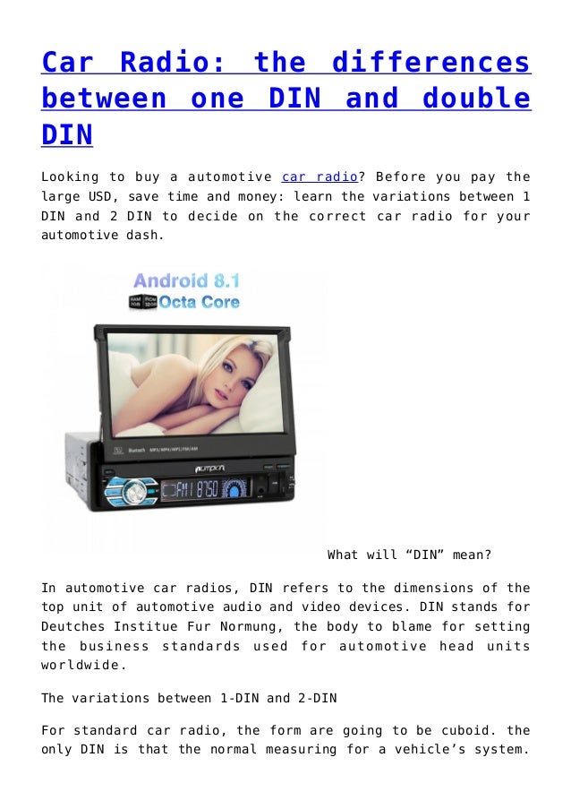 Car Radio the differences between one DIN and double DIN