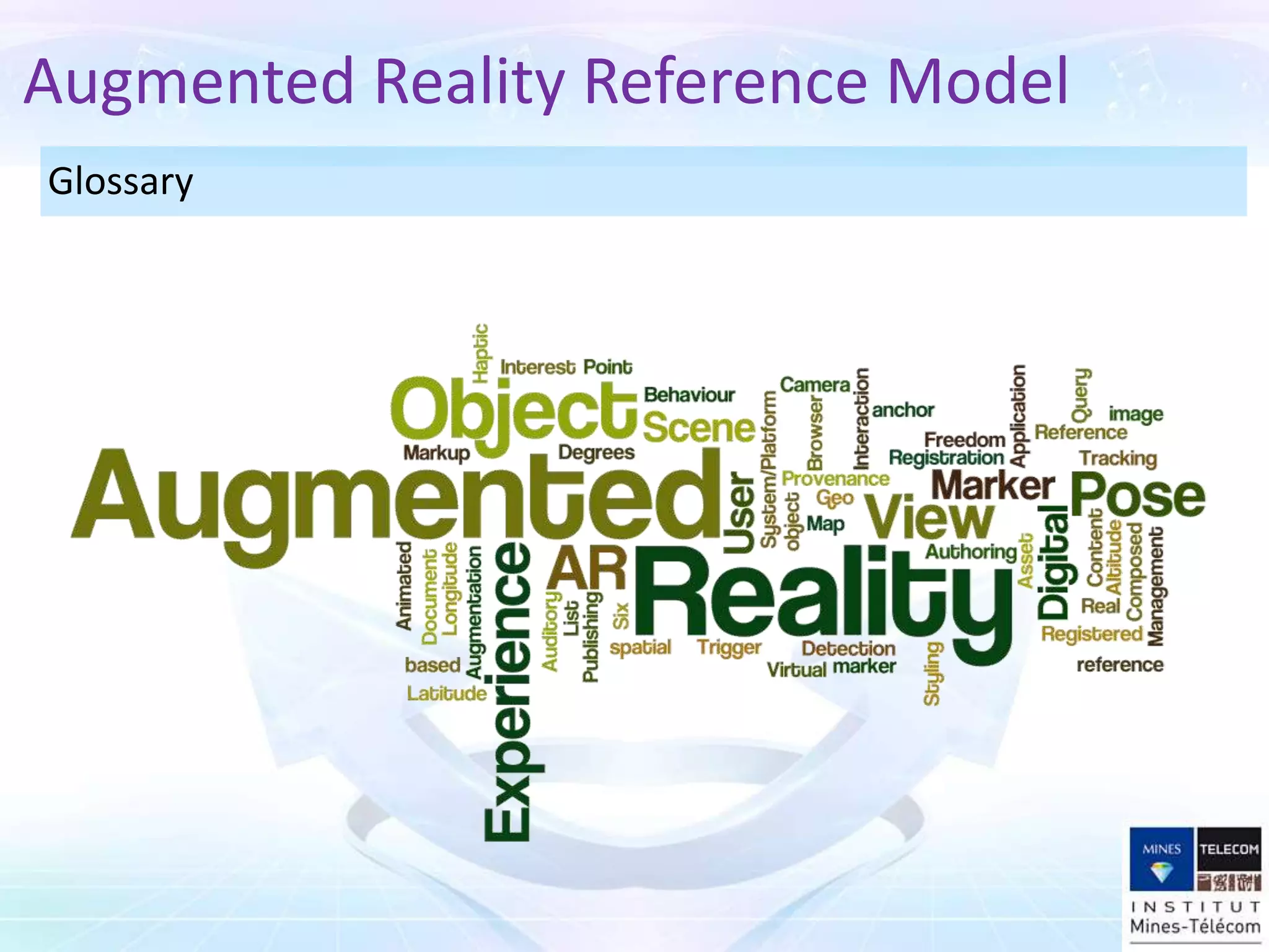 Glossary
Augmented Reality Reference Model
 