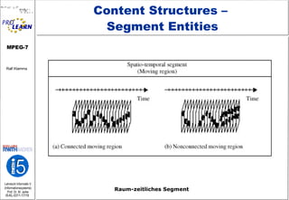 Content Structures –  Segment Entities Raum-zeitliches Segment 