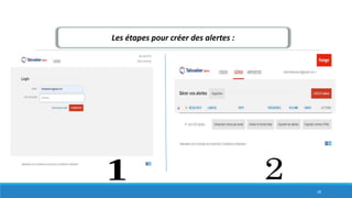 Les étapes pour créer des alertes :
28
 