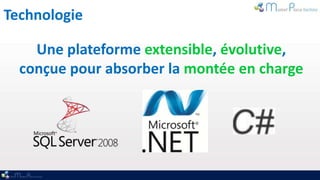 Technologie

    Une plateforme extensible, évolutive,
  conçue pour absorber la montée en charge
 