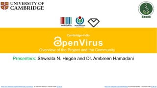 https://en.wikipedia.org/wiki/Wikidata by Unknown Author is licensed under CC BY-SA
Cambridge-India
penVirus
Overview of the Project and the Community
https://en.wikipedia.org/wiki/Wikimedia_Foundation by Unknown Author is licensed under CC BY-SA
Presenters: Shweata N. Hegde and Dr. Ambreen Hamadani
 