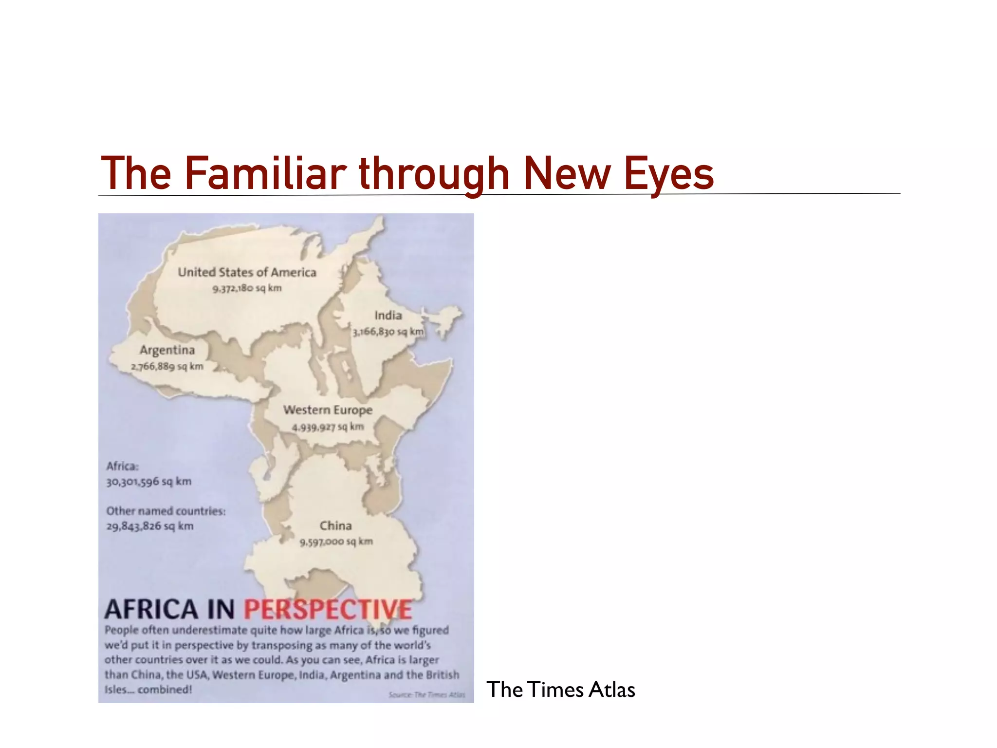 The Familiar through New Eyes




                  The Times Atlas
 