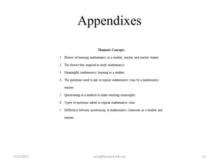 Appendixes
11/1/2017 31niroj@kusoed.edu.np
 