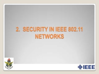 Security in UMTS (3G)The UMTS designers have limited their scope to securing the mobile specific part of the network, which is known as the Mobile Application Part (MAP). UMTS specifies the MAPSEC protocol, which works at the application layer to protect MAP messages cryptographically.The Key Administration Center (KAC) is a new entity introduced by MAPSEC. To establish a SA, the KACs use the Internet Key Exchange (IKE) protocol. The designers provided a method not only for securing MAP in SS7 networks (MAPSEC) but also for using MAP over IP-based networks which may be protected by the already well-established IPSec protocol. Fig 1.16   (a) MAPSEC                                                                           (b) MAP over IP-based NetworksApril 14th , 2010
