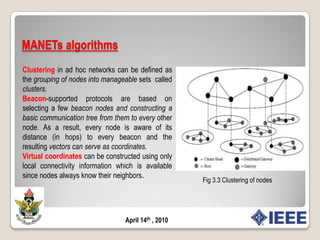 MANETs securityIntroduction to MANETs algorithms