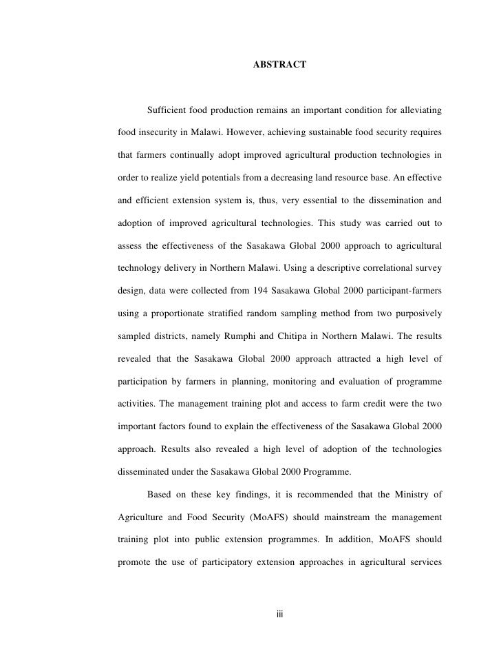 Thesis abstract sample pdf