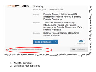 1. Note the keywords
2. Customise your public URL
 