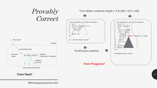 Provably
Correct
MPI Distinguished Lecture 2019
FromTests?
From Programs?
51
 