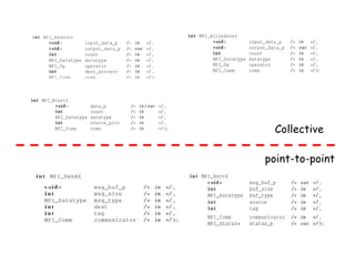 Collective
point-to-point
 