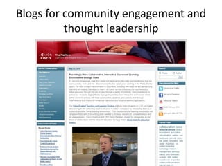 Blogs for community engagement and thought leadership