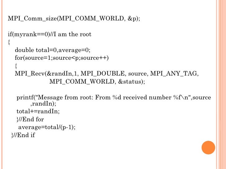 mpi introduction mpi comm size