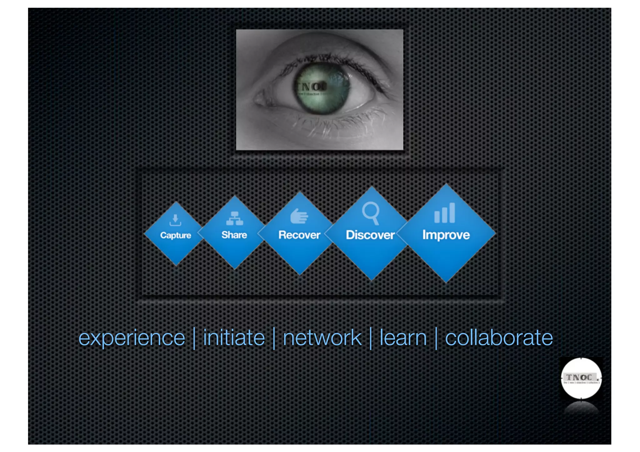 experience | initiate | network | learn | collaborate
 