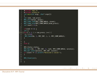 Dhanashree N P: MPI Tutorial
 