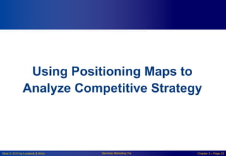 Slide © 2010 by Lovelock & Wirtz Services Marketing 7/e Chapter 3 – Page 23
Using Positioning Maps to
Analyze Competitive Strategy
 