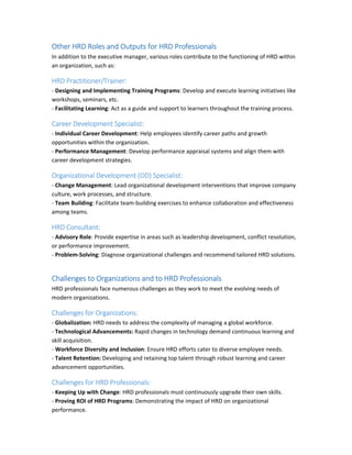 Hrd Practitioner Task HRD ROLE AND CHALLENGES AND compwtencies | PDF