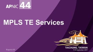 MPLS TE Services
44
 