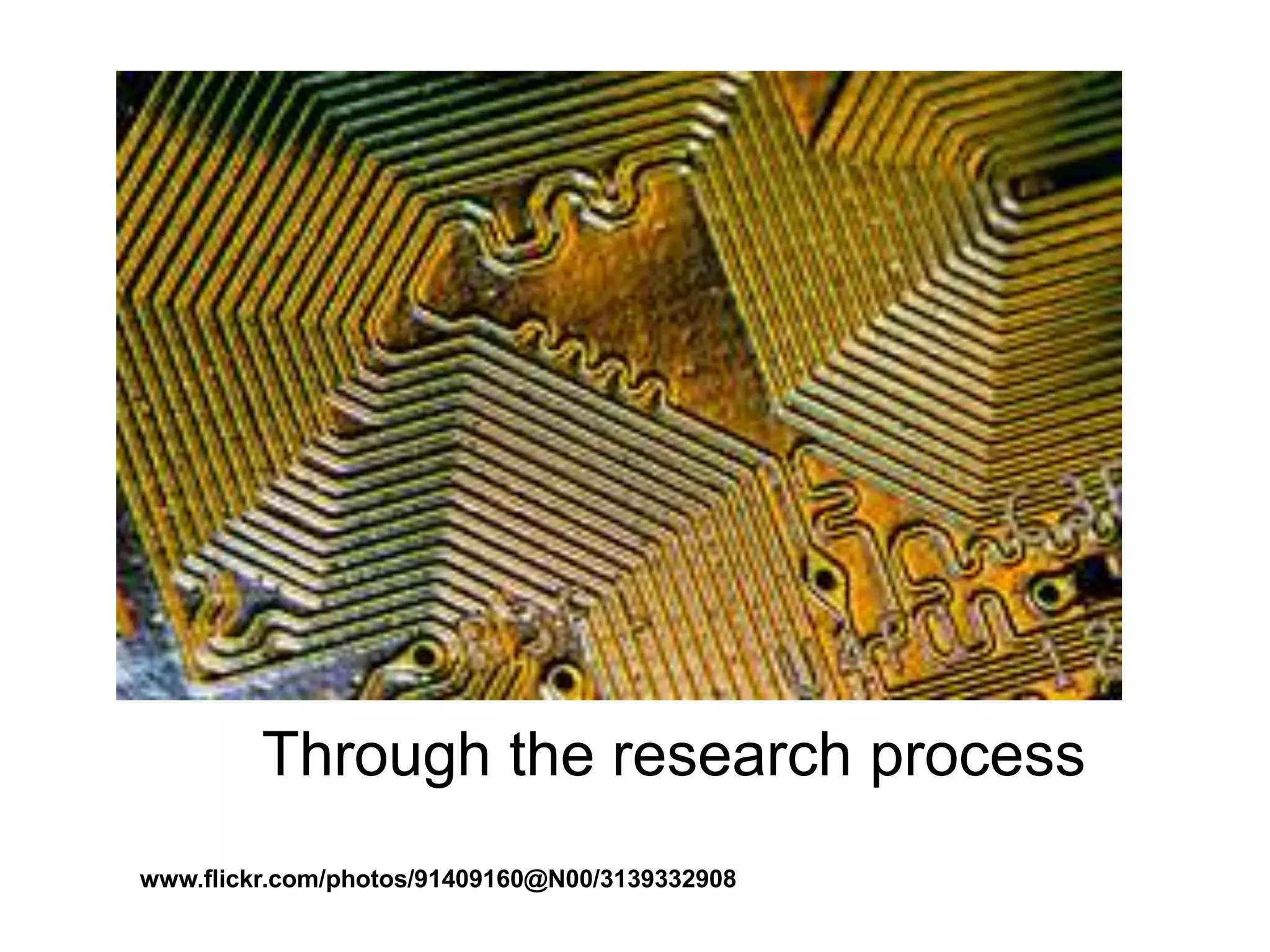 Through the research process
www.flickr.com/photos/91409160@N00/3139332908
 