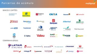 5
P a r c e r i a s d e a c ú m u l o
BANCOS E CARTÕES
TAM Itaucard
COMPANHIA AÉREAS
V
 
