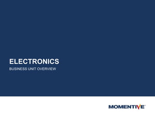 ELECTRONICS
BUSINESS UNIT OVERVIEW
 
