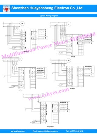 Shenzhen Huayansheng Electron Co.,Ltd
                             Typical Wiring Diagram




                                                                 PM 8000
                                              Me ter M
                      n Po wer
    tifun ctio
Mul




                                  zhye s.com
                     ww w.s




    www.szhyes.com    Email: export008@szhyes.com     Tel: 86-755-33581652
 