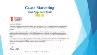 Cause Marketing
Post Approach Mail
More Examples of Mail Appeals Available Upon Request
 
