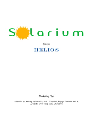Marketing Plan - Solarium Helios Slide 1