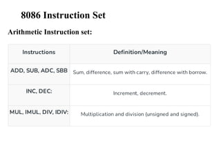 Microprocessor 8086 and Microcontroller 8051 | PPTX