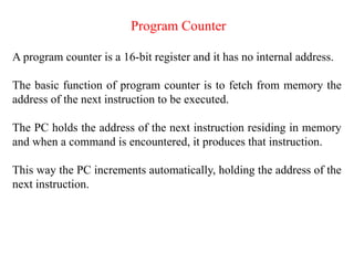 Program Counter 16 Bit Register Microprocessor 8086 and Microcontroller 8051 | PPTX