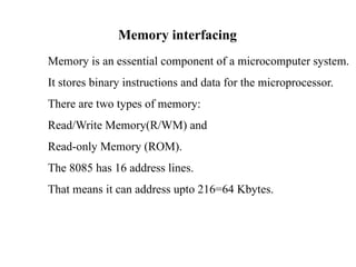 Comprehensive Overview of 8085 Microprocessor Architecture and Memory ...