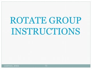 ROTATE GROUP
INSTRUCTIONS
S.KARTHICK., AP/ECE 73
 