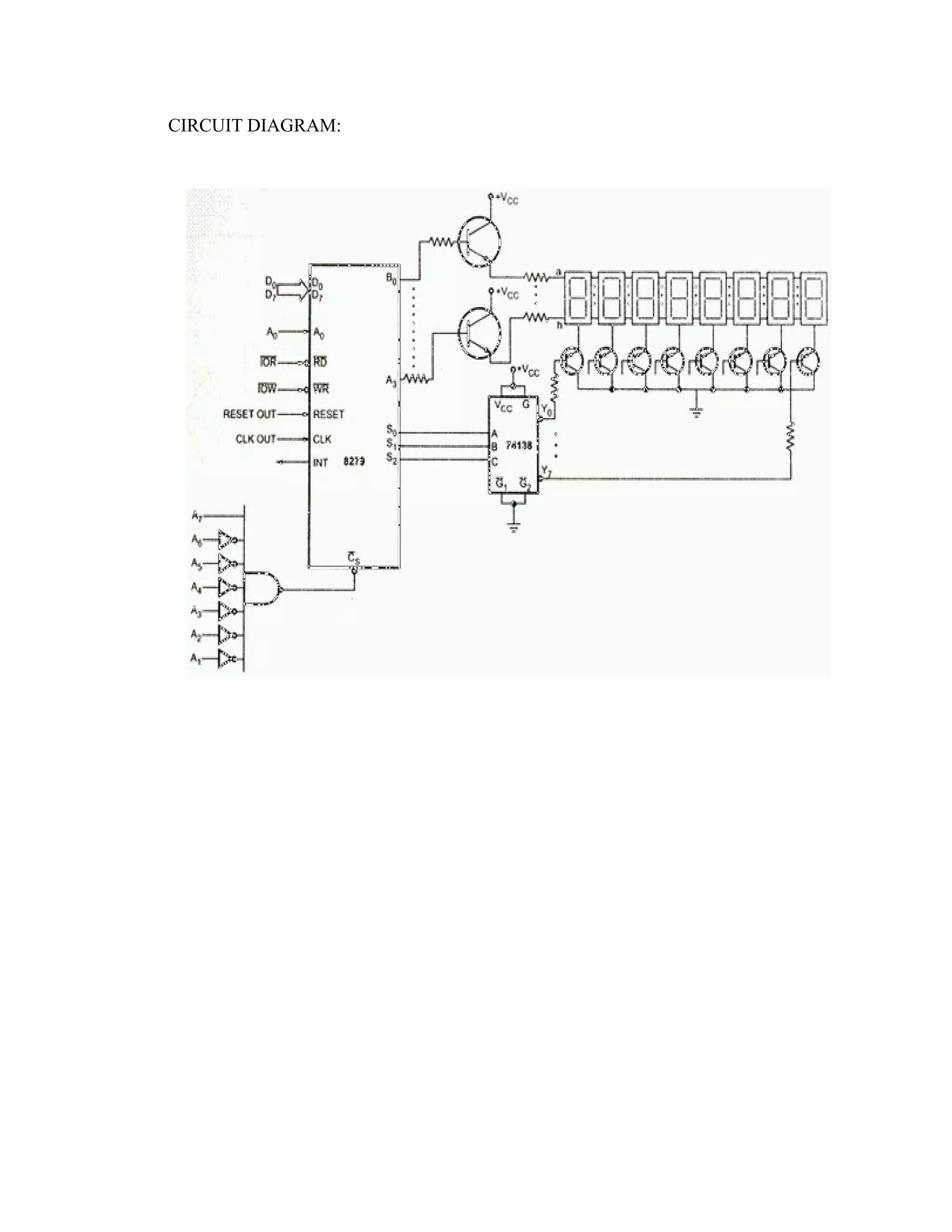CIRCUIT DIAGRAM: 
 