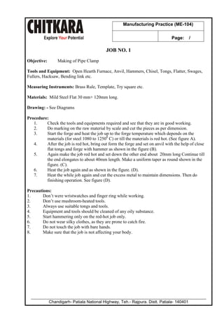 Manufacturing Practice - Lab Manual - B.Tech. - Mechanical Engineering ...