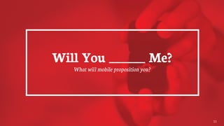 Will You ______ Me?
What will mobile proposition you?
11
 