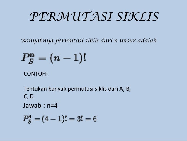 Contoh Soal Peluang Permutasi Siklis Kumpulan Informasi