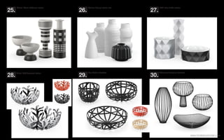 www.modelplusmodel.com
Bitossi Ettore Sottsass vases. Various design vases set.
25. 26.
Alessi Mediterraneo bowls. Eno Studio baskets.
28. 29.
B&B Italia Joker vases.
27.
Antonino Sciortino baskets.
30.
 