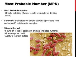 MPN and estimating coliforms for water quality assessment(2) (1).ppt
