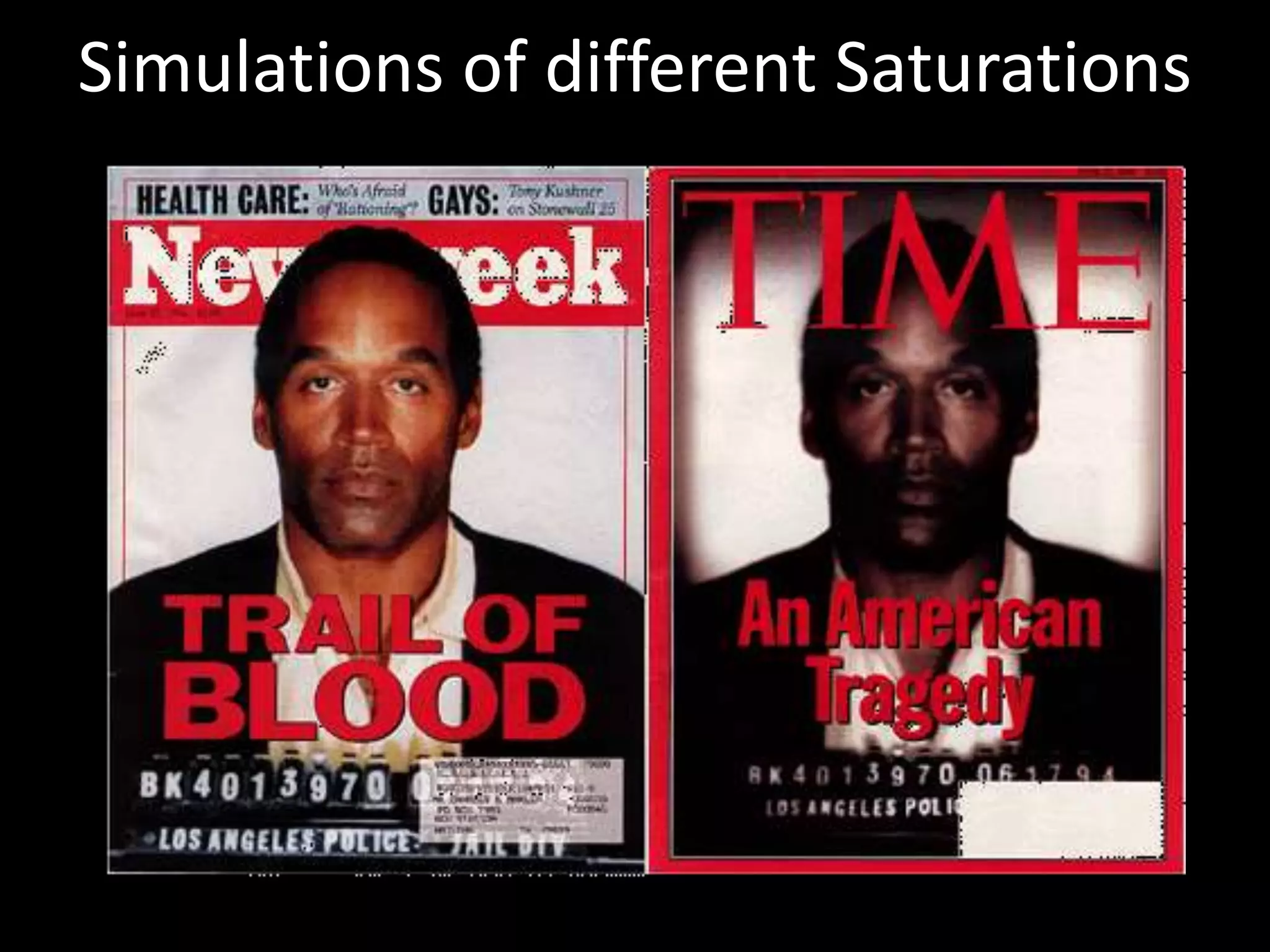 Simulations of different Saturations
 