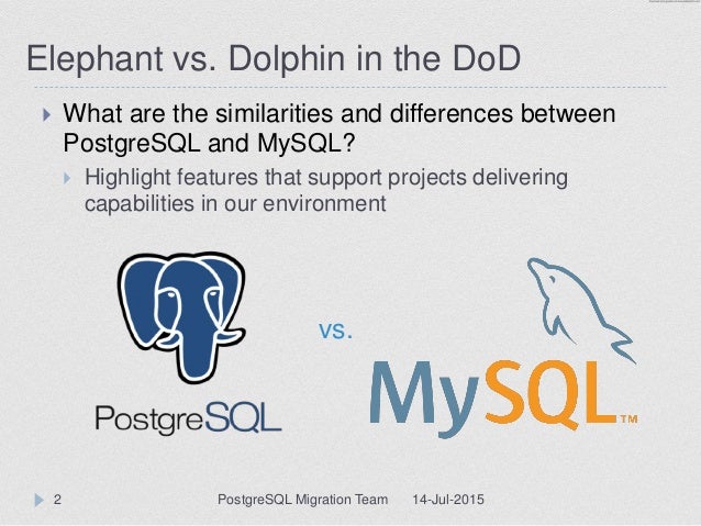 postgresql vs mysql