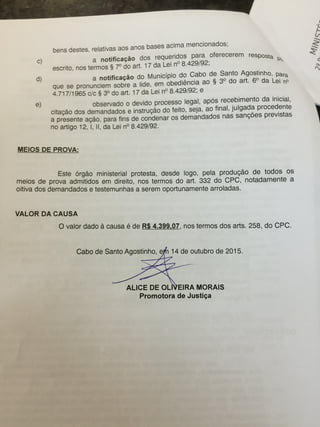 Os documentos do MPPE do Cabo