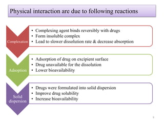 Drug excipient interaction modern pharmaceutics | PPTX