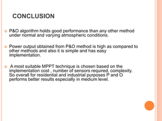 Solar PV Model With MPPT (P & O method) | PPTX