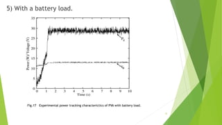 5) With a battery load.
Fig.17 Experimental power tracking characterictics of PVA with battery load.
32
 