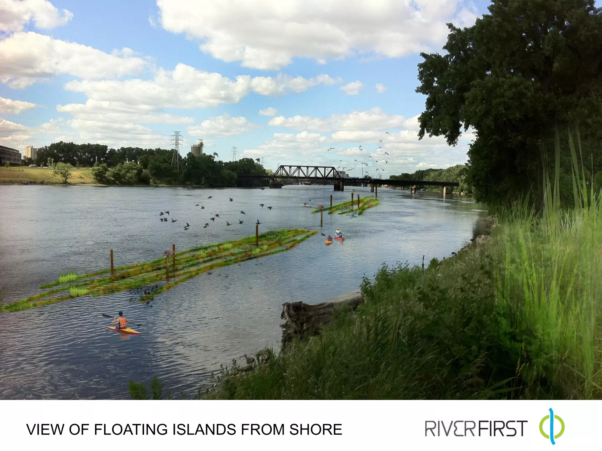 VIEW OF FLOATING ISLANDS FROM SHORE
 
