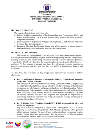 National Reading Program Inset Topic MPRE-2024: INSET for Teachers and Students | DOCX
