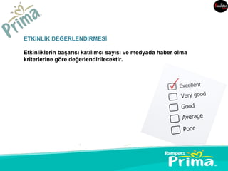 ETKİNLİK DEĞERLENDİRMESİ

Etkinliklerin başarısı katılımcı sayısı ve medyada haber olma
kriterlerine göre değerlendirilecektir.
 