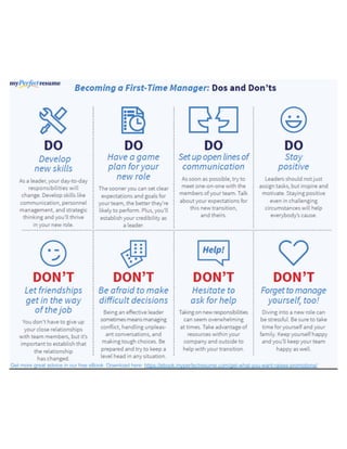First Time Manager Dos and Don'ts